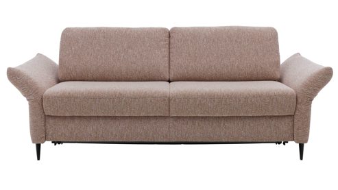 Schlafsofa Interliving aus Stoff in Rosa Interliving Schlafsofa Serie 4700 - Schlafsofa 160LÄ sienafarbener Webstoff Loft & schwarze Aluminiumfüße - Breite ca. 228 cm