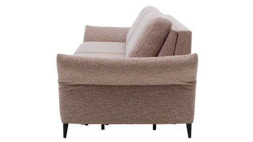 Schlafsofa Interliving aus Stoff in Rosa Interliving Schlafsofa Serie 4700 - Schlafsofa sienafarbener Webstoff Loft & schwarze Aluminiumfüße - Breite ca. 228 cm