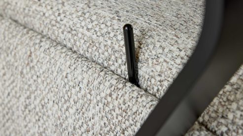 Relaxsessel Interliving aus Stoff in Hellgrau Interliving Sessel Serie 4565 silberfarbener Webstoff Jazz & schwarzer Sternfuß