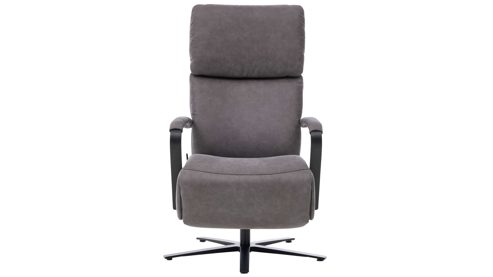 Relaxsessel Interliving aus Stoff in Dunkelgrau Interliving Sessel Serie 4565 grauer Bezug Clint & schwarzer Sternfuß