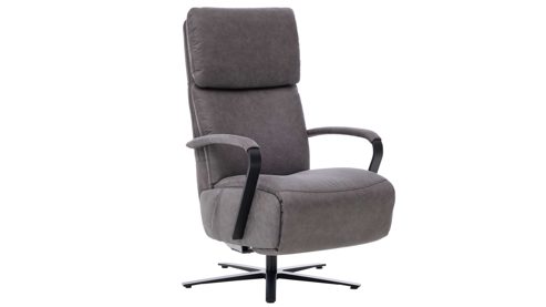 Relaxsessel Interliving aus Stoff in Dunkelgrau Interliving Sessel Serie 4565 grauer Bezug Clint & schwarzer Sternfuß