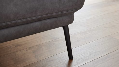 Zweisitzer Interliving aus Stoff in Dunkelgrau Interliving Sofa Serie 4460 - Zweisitzer SR70 grauer Bezug Clint & schwarze Metallfüße - Länge ca. 232 cm