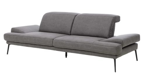 Zweisitzer Interliving aus Stoff in Dunkelgrau Interliving Sofa Serie 4460 - Zweisitzer SR80 grauer Bezug Clint & schwarze Metallfüße - Länge ca. 245 cm