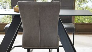 Schwingstuhl Interliving aus Kunstfaser in Dunkelgrau Interliving Esszimmer Serie 5122 – Schwingstuhl onyxschwarze Mikrofaser & mattschwarzes Metall