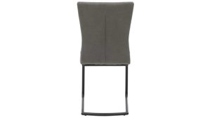 Schwingstuhl Interliving aus Kunstfaser in Dunkelgrau Interliving Esszimmer Serie 5122 – Schwingstuhl onyxfarbene Mikrofaser & mattschwarzes Metall