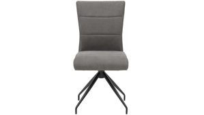 Vierfußstuhl Interliving aus Kunstfaser in Dunkelgrau Interliving Esszimmer Serie 5122 – Polsterstuhl 38FIX onyxfarbene Mikrofaser & mattschwarzes Metall