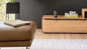 Lowboard Interliving aus Holz in Holzfarben Interliving Wohnzimmer Serie 2033 - Lowboard 126605 Asteiche - eine Klapptür, Länge ca. 182 cm