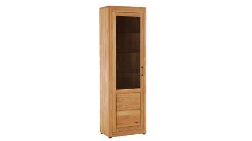 Vitrine PARTNERRING COLLECTION aus Holz in Holzfarben PARTNERRING COLLECTION Programm Vigo - Vitrine Eiche geölt - eine Glastür, ca. 65 x 204 cm