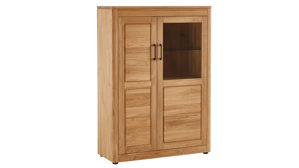 Highboard PARTNERRING COLLECTION aus Holz in Holzfarben PARTNERRING COLLECTION Programm Vigo - Highboard Eiche geölt - eine Holztür, eine Glastür, ca. 105 x 145 cm