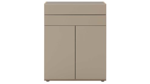 Highboard Interliving aus Holz in Grau Interliving Wohnzimmer Serie 2031 - Highboard BK18071 Grau & Risseiche - vier Türen, zwei Schubladen, Breite ca. 180 cm