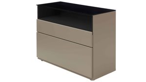 Sideboard Interliving aus Holz in Grau Interliving Wohnzimmer Serie 2031 - Sideboard CK18060 Grau & Risseiche - zwei Türen, zwei Schubladen, Breite ca. 180 cm