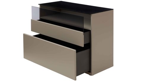 Sideboard Interliving aus Holz in Grau Interliving Wohnzimmer Serie 2031 - Sideboard Grau & Risseiche - zwei Türen, zwei Schubladen, Breite ca. 180 cm