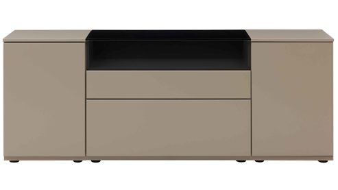 Sideboard Interliving aus Holz in Grau Interliving Wohnzimmer Serie 2031 - Sideboard Grau & Risseiche - zwei Türen, zwei Schubladen, Breite ca. 180 cm