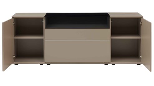 Sideboard Interliving aus Holz in Grau Interliving Wohnzimmer Serie 2031 - Sideboard CK18060 Grau & Risseiche - zwei Türen, zwei Schubladen, Breite ca. 180 cm