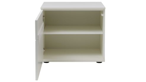 Wohnwand Interliving aus Holz in Weiß Interliving Wohnzimmer Serie 2031 - Wohnwand Tonweiß & graues Glas - Länge ca. 330 cm