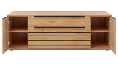 Wohnwand Interliving aus Holz in Holzfarben Interliving Wohnzimmer Serie 2032 - Wohnwand EB33001 Risseiche - Länge ca. 330 cm