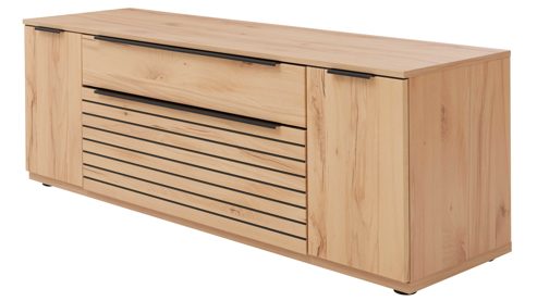 Wohnwand Interliving aus Holz in Holzfarben Interliving Wohnzimmer Serie 2032 - Wohnwand Risseiche - Länge ca. 330 cm
