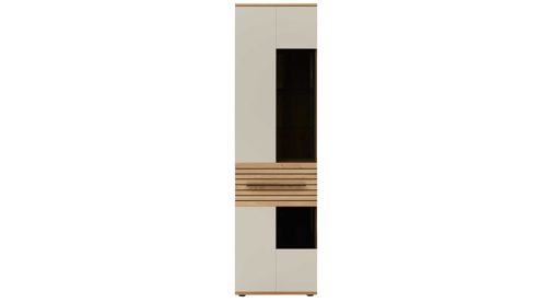 Wohnwand Interliving aus Holz in Beige Interliving Wohnzimmer Serie 2032 - Wohnwand EB31501 Sandbeige & Risseiche - Länge ca. 315 cm