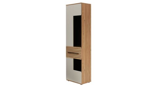 Wohnwand Interliving aus Holz in Beige Interliving Wohnzimmer Serie 2032 - Wohnwand EB31501 Sandbeige & Risseiche - Länge ca. 315 cm