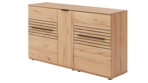 Sideboard Interliving aus Holz in Holzfarben Interliving Wohnzimmer Serie 2032 - Sideboard Risseiche - drei Türen, Länge ca. 150 cm