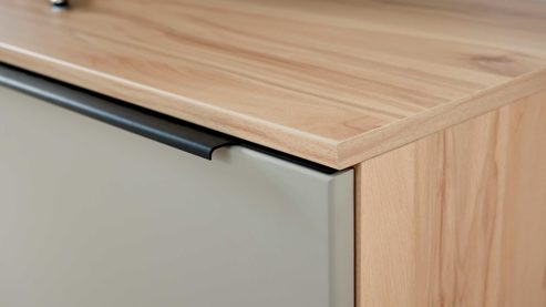 Wohnwand Interliving aus Holz in Grau Interliving Wohnzimmer Serie 2032 - Wohnwand EB27001 Grau & Risseiche- Länge ca. 270 cm