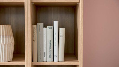 Wohnwand Interliving aus Holz in Grau Interliving Wohnzimmer Serie 2032 - Wohnwand EB31503 Grau & Risseiche - Länge ca. 315 cm