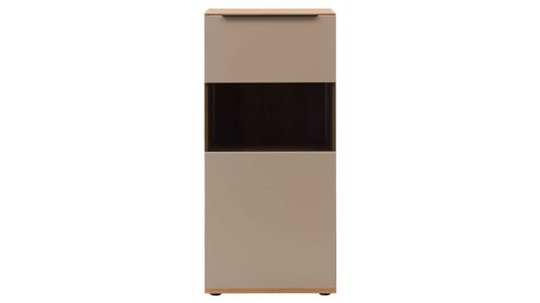 Highboard Interliving aus Holz in Grau Interliving Wohnzimmer Serie 2032 - Highboard Grau & Risseiche - drei Türen, Breite ca. 180 cm