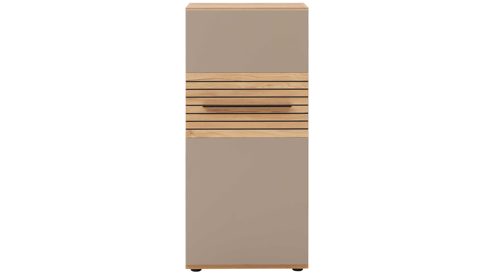 Highboard Interliving aus Holz in Grau Interliving Wohnzimmer Serie 2032 - Highboard Grau & Risseiche - drei Türen, Breite ca. 180 cm