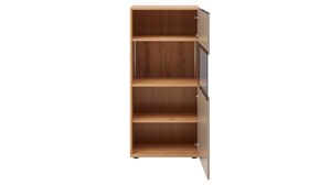 Highboard Interliving aus Holz in Grau Interliving Wohnzimmer Serie 2032 - Highboard B18070 Grau & Risseiche - drei Türen, Breite ca. 180 cm
