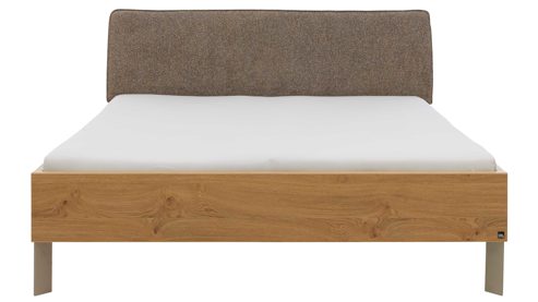 Bettgestell Interliving aus Holz in Holzfarben Interliving Kleiderschrank Serie 1207 - Bettgestell 864379 Balkeneiche & taupefarbener Webstoff Caesar - Liegefläche ca. 180 x 200 cm