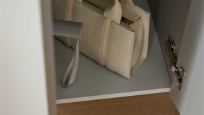 Garderoben-Set Interliving aus Holz in Hellgrau Interliving Garderobe Serie 6012 - Garderoben-Set graubeiger Mattlack - fünfteilig