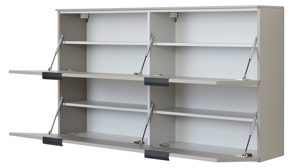 Garderoben-Set Interliving aus Holz in Hellgrau Interliving Garderobe Serie 6012 - Garderoben-Set graubeiger Mattlack - fünfteilig