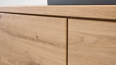 Wohnwand Interliving aus Holz in Holzfarben Interliving Wohnzimmer Serie 2110 - Wohnwand Alteiche - Breite ca. 345 cm