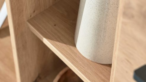 Wohnwand Interliving aus Holz in Holzfarben Interliving Wohnzimmer Serie 2110 - Wohnwand EB34502 Alteiche - Breite ca. 345 cm