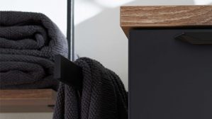 Handtuchhalter Interliving aus Metall in Schwarz Interliving Bad Serie 7340 – Handtuchhalter mattschwarzes Metall