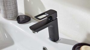 Mischbatterie Interliving aus Metall in Schwarz Interliving Bad Serie 7402 – Waschtisch-Armatur mattschwarzes Metall