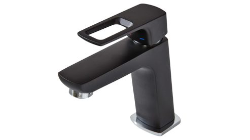 Mischbatterie Interliving aus Metall in Schwarz Interliving Bad Serie 7961 – Waschtisch-Armatur mattschwarzes Metall