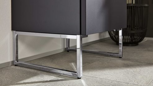 Badmöbel-Set Interliving aus Holz in Schwarz Interliving Bad Serie 7961 - Badmöbel-Set graphitschwarzes Lacklaminat