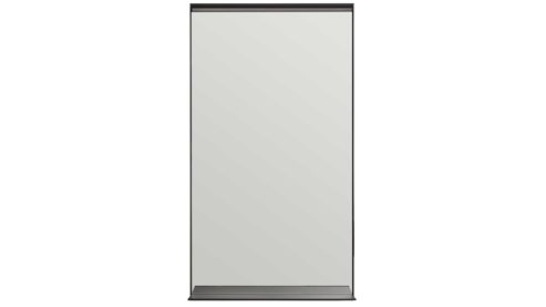 Wandspiegel Interliving aus Spiegel in Transparent Interliving Bad Serie 7961 - beleuchteter Wandspiegel mattschwarzes Metall - ca. 40 x 72 cm