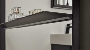 Badmöbel-Set Interliving aus Holz in Schwarz Interliving Bad Serie 7961 - Badmöbel-Set graphitschwarzes Lacklaminat