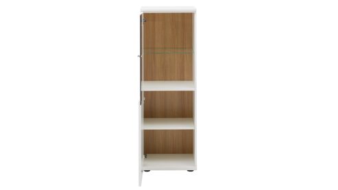 Highboard Interliving aus Holz in Weiß Interliving Wohnzimmer Serie 2031 - Highboardkombination Tonweiß - dreiteilig, Breite ca. 180 cm