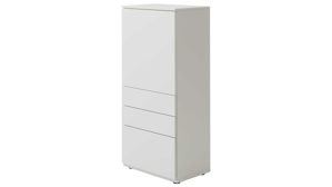 Highboard Interliving aus Holz in Weiß Interliving Wohnzimmer Serie 2031 - Highboardkombination Tonweiß - dreiteilig, Breite ca. 180 cm