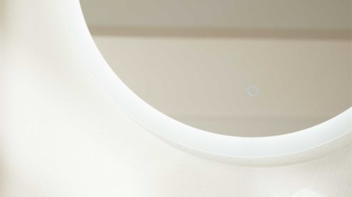 Badmöbel-Set Interliving aus Spiegel in Transparent Interliving Bad Serie 7357 - Spiegel mit Beleuchtung Durchmesser ca. 75 cm