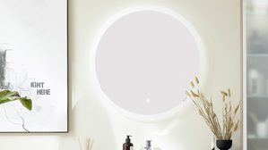 Badmöbel-Set Interliving aus Spiegel in Transparent Interliving Bad Serie 7357 - Spiegel mit Beleuchtung Durchmesser ca. 75 cm