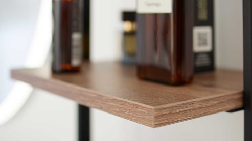 Badmöbel-Set Interliving aus Holz in Schwarz Interliving Bad Serie 7340 - Badmöbel-Set mit vielen Extras Mattschwarz & Vikings Oak