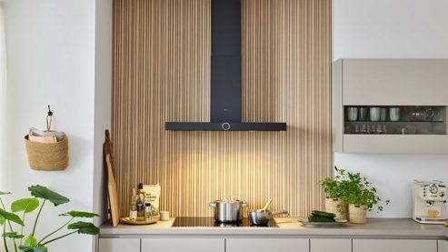 Einbauküche culineo® aus Holz in Beige Culineo® Einbauküche C945 mit beko Einbaugeräten Sand - Stellfläche ca. 377 x 300 cm